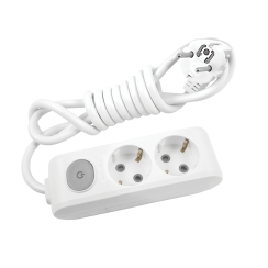 Разклонител шуко с бутон, 5m, 2 гнезда, със защита за деца X-tendia