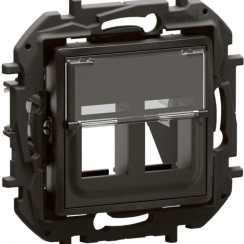Розетка 2x RJ45 Keystone Niloe New Legrand, черна