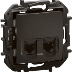 Розетка 2x RJ45 CAT6a STP Niloe New Legrand, черна
