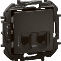 Розетка RJ11 + RJ45 CAT6 UTP Niloe New Legrand, черна