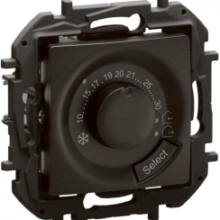 Механизъм термостат за подово отопл. Niloe New Legrand, 10-30°C, 230V, черен