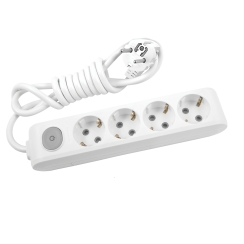 Разклонител шуко с бутон, 5m, 4 гнезда, със защита за деца X-tendia