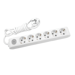Разклонител шуко с бутон, 5m, 6 гнезда, със защита за деца X-tendia