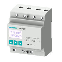 Трифазен електромер Siemens SENTRON за директно измерване, Modbus, 2 тарифи, DIN, 80A, MID