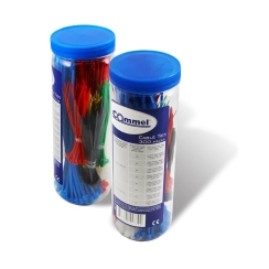 Кутия цветни кабелни връзки Commel, 300бр. 2.5-3.5mm