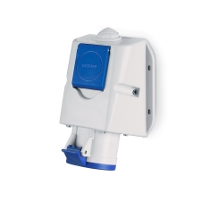 Индустриален комбиниран контакт Scame Optima Combi, евро+шуко, 16A, 3P+N+E