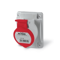 Индустриален контакт за панелен монтаж, наклонен Scame Optima, 32A, 3P+E, IP54
