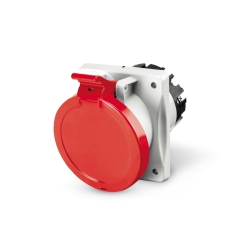 Индустриален контакт за панелен монтаж, наклонен Scame Optima, 63A, 3P+N+E, IP54