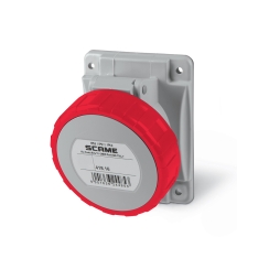 Индустриален контакт за панелен монтаж, наклонен Scame Optima, 32A, 3P+E, IP66