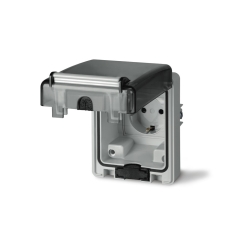 Единичен контакт шуко с капак за панелен монтаж Scame Domo, 70x87mm, IP66