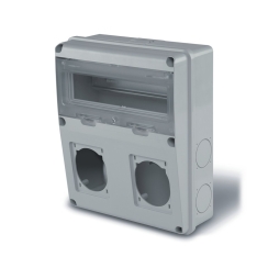 Контактно табло Scame Enerbox, 11x DIN, 2x 16/32A, 4x шуко, IP55
