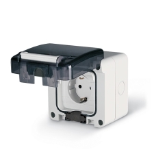 Единичен контакт шуко за външен монтаж Scame Protecta, IP66