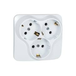 Троен контакт шуко Atra Класик 11, бял