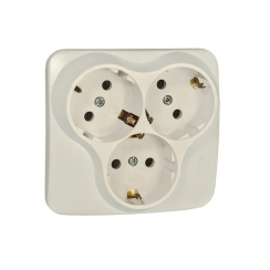 Троен контакт шуко Atra Класик 12, бежов/крем