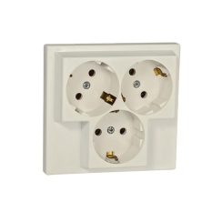Троен контакт шуко Atra Класик 6, бежов/крем