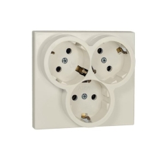 Троен контакт шуко Atra Класик 8, бежов/крем