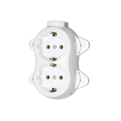 Двоен контакт шуко Atra Ретро, бял