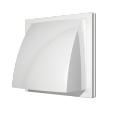 В. решетка Era Asa с клапа и фланец, бяла, Ф100, 150x150mm