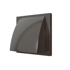 Вент. решетка Era Asa с клапа и фланец, кафява, Ф100 150x150mm