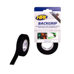 Лента за подвързване на кабели HPX Backgrip, 16mmx5m, черна