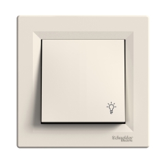 Стълбищен(лихт) ключ, символ звънец Schneider Asfora, крем