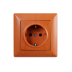 Единичен контакт шуко Gunsan Visage, дъб