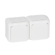 Двоен контакт шуко с капак за открит монтаж Legrand Forix IP44, бял