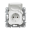 Единичен контакт шуко с капак за вграден монтаж Legrand Niloé IP44, бял